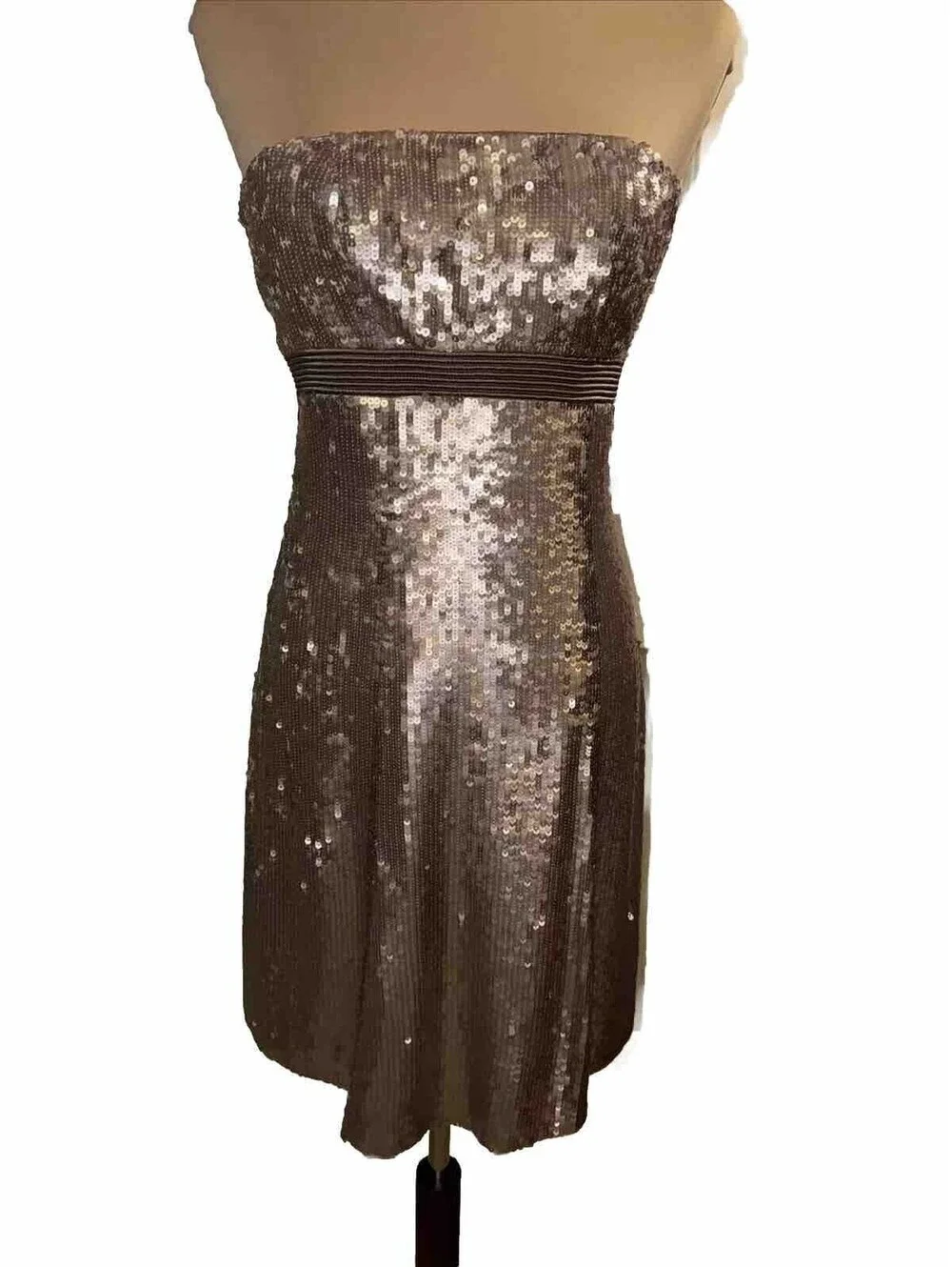Badgley Mischa Gold Sequin Cocktail Champagne Sequin Dress 4